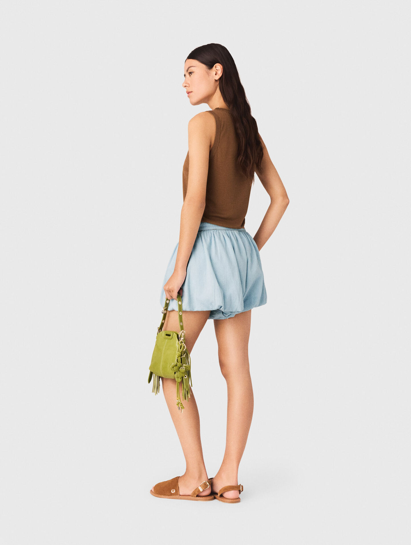 Shorts chambray gonna a palloncino